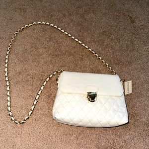 Forever 21 cross body bag-ivory and gold